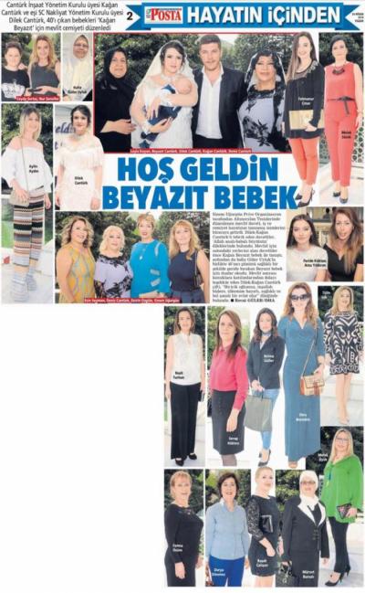 Posta Gazetesi - 9 Nisan - Sinem Uğurgün Privé  ( Beyazıt Bebek Mevlit) 